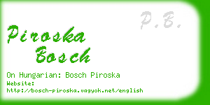 piroska bosch business card